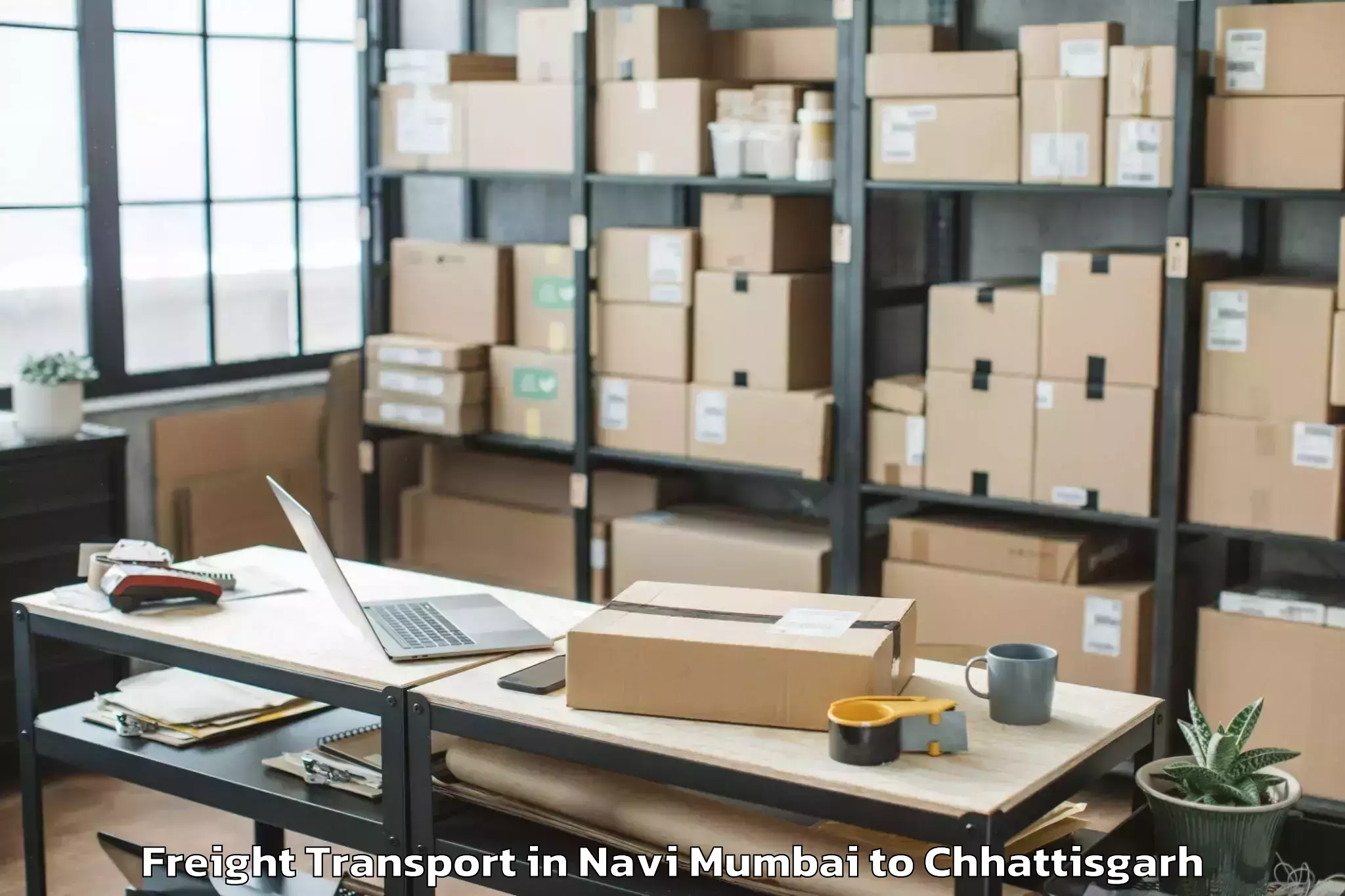 Reliable Navi Mumbai to Jashpur Freight Transport